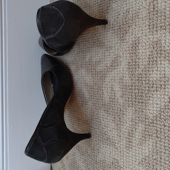 Vintage Bandolino women's heels - black leather and suede - Picture 4 of 6